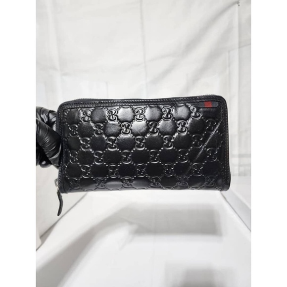 Authentic Gucci Guccissima Zip Around Long Wallet Black - Picture 13 of 13